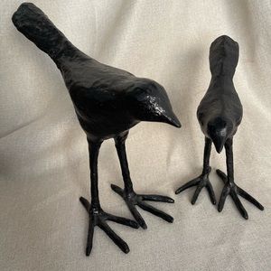 Black Metal Birds Set Of 2